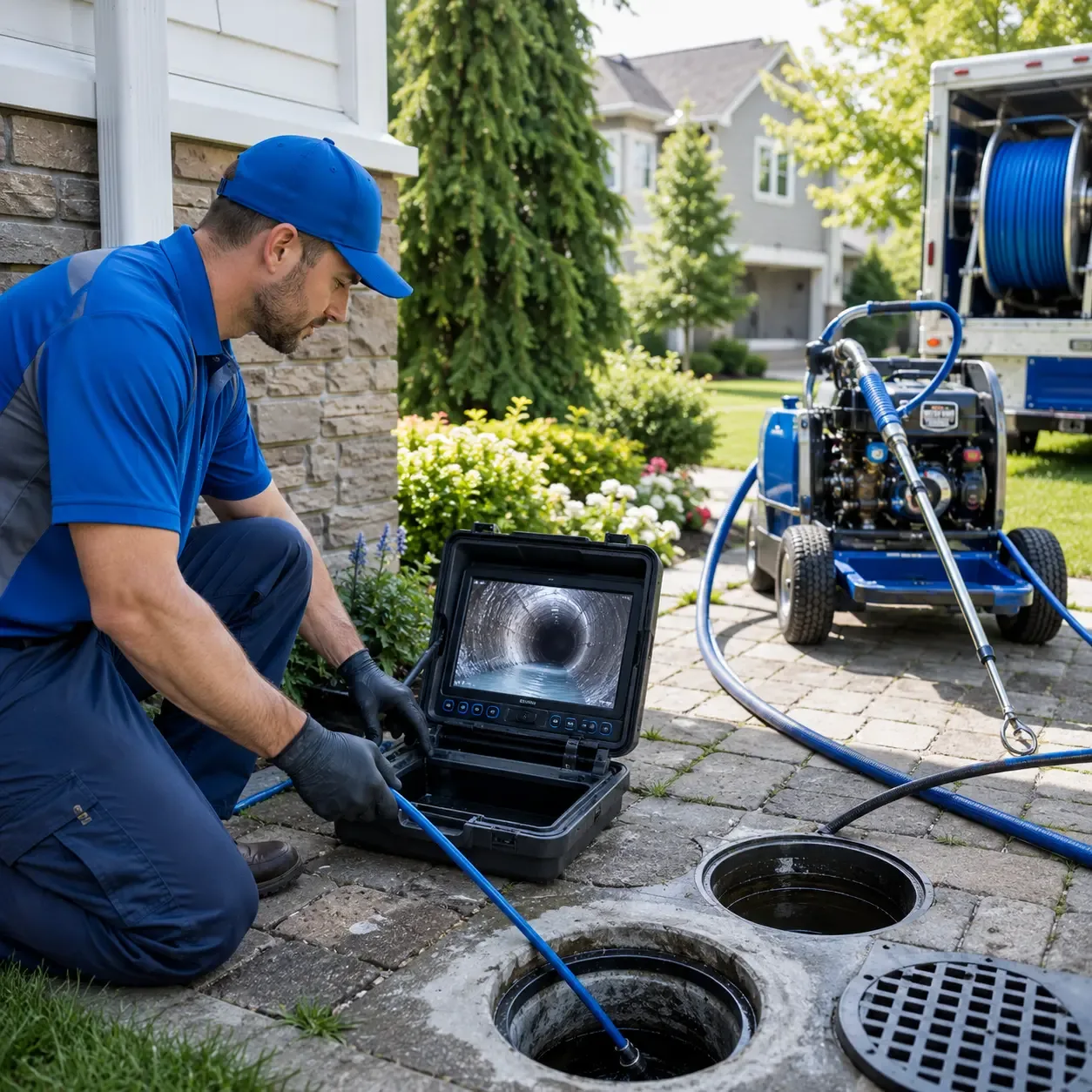 Outdoor drain cleaning professionals serving Mansfield Center, CT